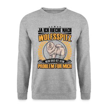 Wolfspitz : Oui, je sens comme Keeshond - Sweat-shirt Unisexe - gris chiné - Devant - Alina (178cm) & Michal (187cm)