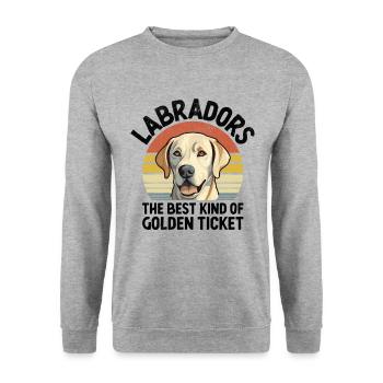 Labradors The Best Kind Of Golden Ticket Labrador - Unisex Sweatshirt - salt & pepper - Front - Alina (178cm) & Michal (187cm)