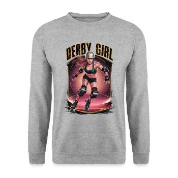 Rollschuhfahren für einen Rollschuhfahrerin - Unisex Pullover - Weißgrau meliert - Vorne - Alina (178cm) & Michal (187cm)