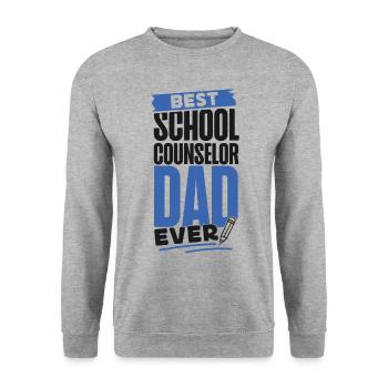 School Counselor Dad Best School - Unisex Pullover - Weißgrau meliert - Vorne - Alina (178cm) & Michal (187cm)