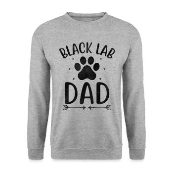 Black Lab Papa Labrador Retriever Hundeliebhaber - Unisex Pullover - Weißgrau meliert - Vorne - Alina (178cm) & Michal (187cm)