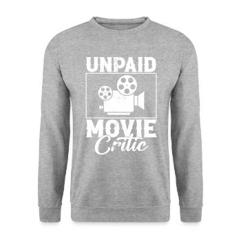 Unpaid Movie Critic, Filmmaker - Unisex Pullover - Weißgrau meliert - Vorne - Alina (178cm) & Michal (187cm)