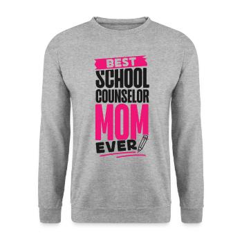 Conseillère scolaire Maman Meilleure école - Sweat-shirt Unisexe - gris chiné - Devant - Alina (178cm) & Michal (187cm)