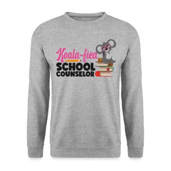 School Counselor Koala Koala-Fied - Unisex Pullover - Weißgrau meliert - Vorne - Alina (178cm) & Michal (187cm)