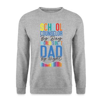 School Counselor Dad School - Unisex Sweatshirt - salt & pepper - Front - Alina (178cm) & Michal (187cm)