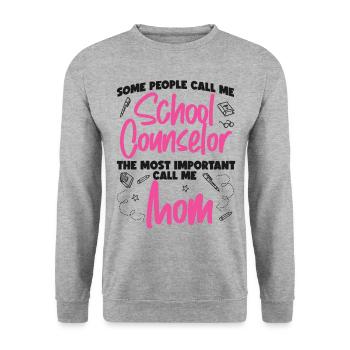Conseillère scolaire Maman Quelques personnes - Sweat-shirt Unisexe - gris chiné - Devant - Alina (178cm) & Michal (187cm)