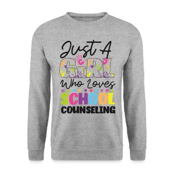 Conseillère scolaire Juste une fille qui - Sweat-shirt Unisexe - gris chiné - Devant - Alina (178cm) & Michal (187cm)