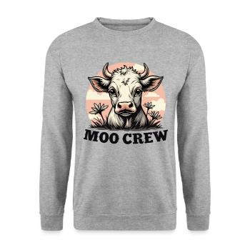 Kühe Muh Kuh Moo Rindvieh Milchkuh Milchbauer - Unisex Pullover - Weißgrau meliert - Vorne - Alina (178cm) & Michal (187cm)
