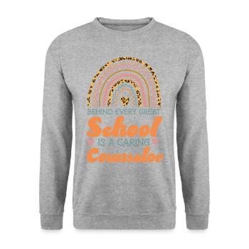 Conseillère scolaire Rainbow Behind - Sweat-shirt Unisexe - gris chiné - Devant - Alina (178cm) & Michal (187cm)