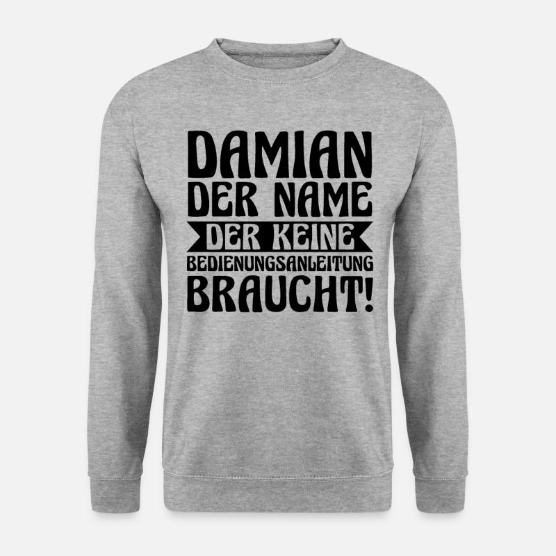 Vorname Damian - Unisex Pullover - Weißgrau meliert