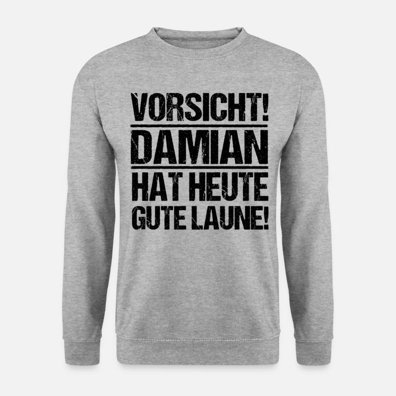 Vorname Damian - Unisex Pullover - Weißgrau meliert