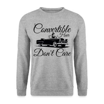 Convertible Hair Don't Care Funny Summer Driving - Sweat-shirt Unisexe - gris chiné - Devant - Alina (178cm) & Michal (187cm)