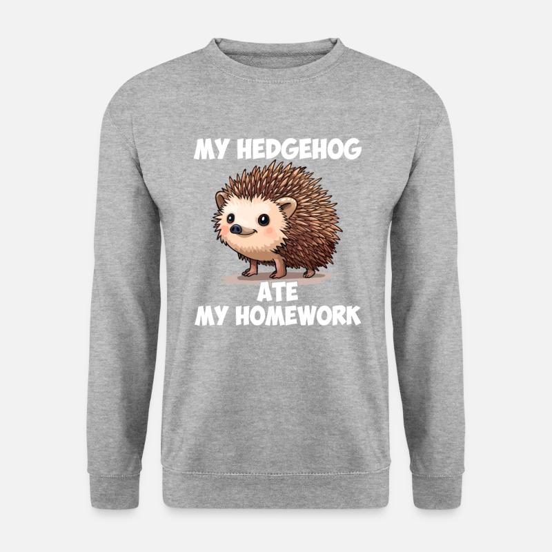 Hedgehugs Cute Hedgehog - Unisex Pullover - Weißgrau meliert