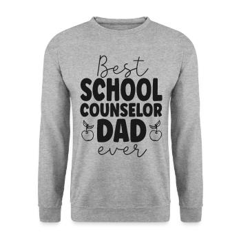 School Counselor Dad Best School - Unisex Pullover - Weißgrau meliert - Vorne - Alina (178cm) & Michal (187cm)