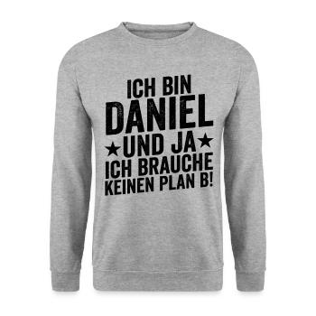 Prénom Daniel - Sweat-shirt Unisexe - gris chiné - Devant - Alina (178cm) & Michal (187cm)