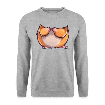 Süßer Hamster Halloween Verkleidung Kostüm - Unisex Pullover - Weißgrau meliert - Vorne - Alina (178cm) & Michal (187cm)
