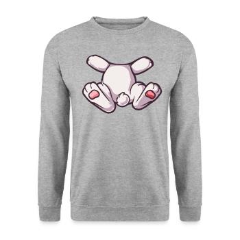 Mignon Lapin Halloween Déguisement - Sweat-shirt Unisexe - gris chiné - Devant - Alina (178cm) & Michal (187cm)