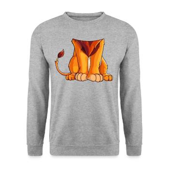 Mighty Lion Halloween Disguise Costume Kids - Unisex Sweatshirt - salt & pepper - Front - Alina (178cm) & Michal (187cm)