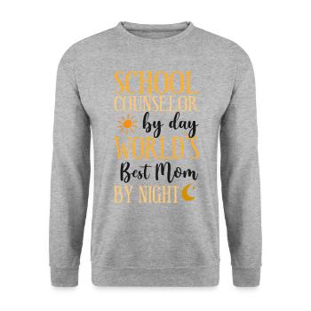 School Counselor Mom School - Unisex Sweatshirt - salt & pepper - Front - Alina (178cm) & Michal (187cm)