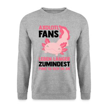 Axolotl - Unisex Pullover - Weißgrau meliert - Vorne - Alina (178cm) & Michal (187cm)