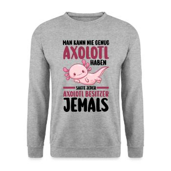 Axolotl - Unisex Sweatshirt - salt & pepper - Front - Alina (178cm) & Michal (187cm)