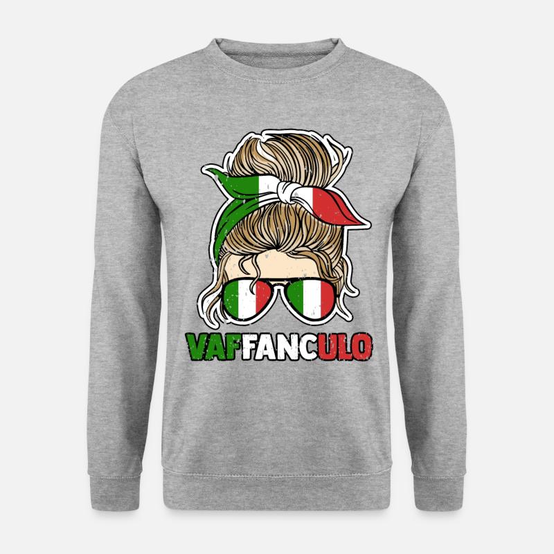 Italien Italiener Vaffanculo - Unisex Pullover - Weißgrau meliert
