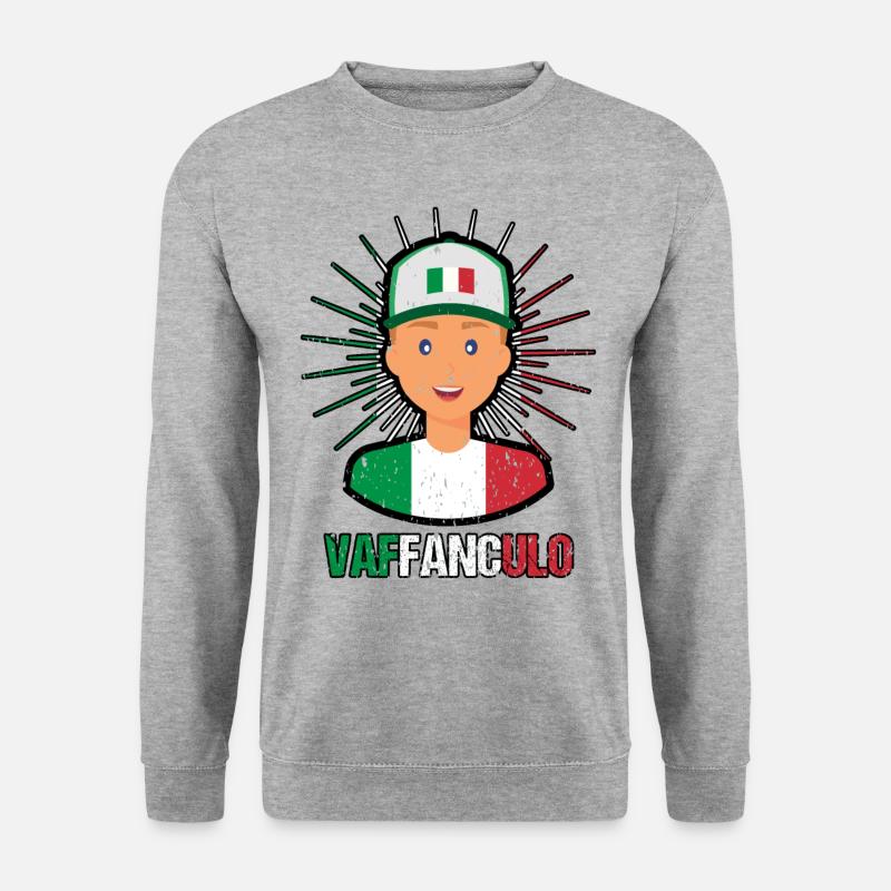 Italien Italiener Vaffanculo - Unisex Pullover - Weißgrau meliert