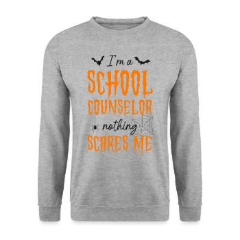 Conseillère scolaire Maman Halloween Je suis - Sweat-shirt Unisexe - gris chiné - Devant - Alina (178cm) & Michal (187cm)