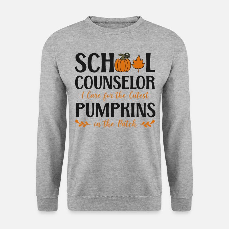 School Counselor Pumpkin Case - Unisex Sweatshirt - salt & pepper