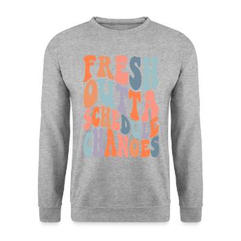 School Counselor Fresh Outta - Unisex Pullover - Weißgrau meliert - Vorne - Alina (178cm) & Michal (187cm)