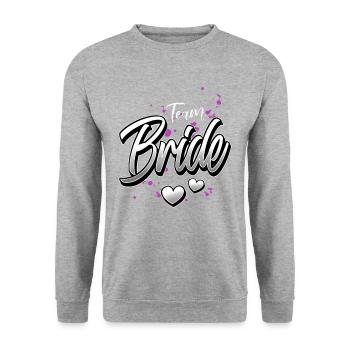 Team Bride Hen Party - Unisex Sweatshirt - salt & pepper - Front - Alina (178cm) & Michal (187cm)
