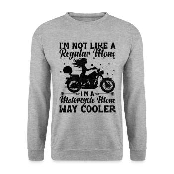 Ich bin nicht wie eine normale Mutter Ich bin eine Motorrad-Mutter Wa - Unisex Pullover - Weißgrau meliert - Vorne - Alina (178cm) & Michal (187cm)