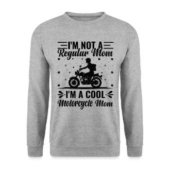Ich bin keine normale Mutter Ich bin eine coole Motorrad-Mutter - Unisex Pullover - Weißgrau meliert - Vorne - Alina (178cm) & Michal (187cm)