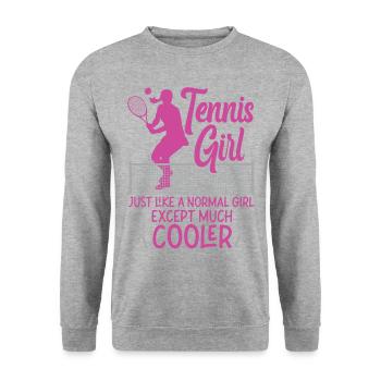 Drôle de joueur de tennis raquette fille - Sweat-shirt Unisexe - gris chiné - Devant - Alina (178cm) & Michal (187cm)