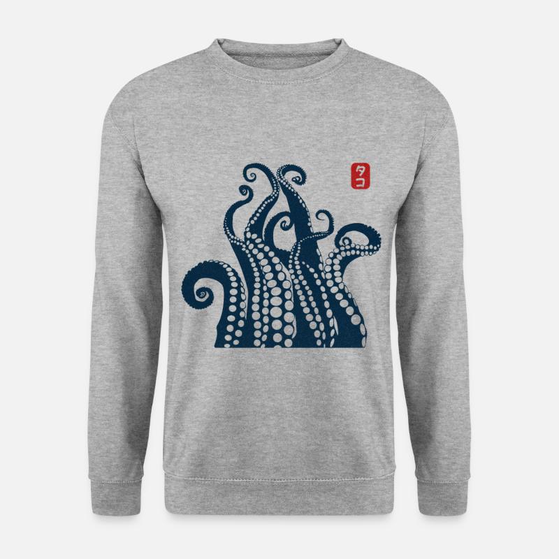 Oktopus Tentakeln - Unisex Pullover - Weißgrau meliert