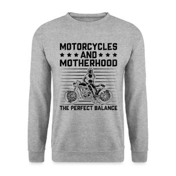 Motorcycles And Motherhood The Perfect Balance - Unisex Sweatshirt - salt & pepper - Front - Alina (178cm) & Michal (187cm)