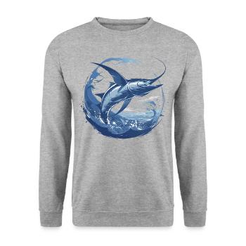 Nice Marlin costume for Marlin Animal Lovers - Sweat-shirt Unisexe - gris chiné - Devant - Alina (178cm) & Michal (187cm)