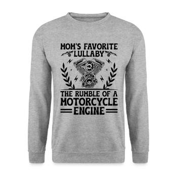 Mom's Favorite Lullaby The Rumble Of A Motorcycle - Unisex Sweatshirt - salt & pepper - Front - Alina (178cm) & Michal (187cm)