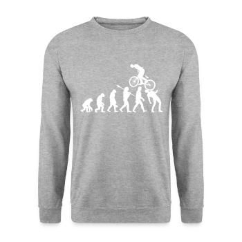 evolution, cycling Mountain Bike - Unisex Pullover - Weißgrau meliert - Vorne - Alina (178cm) & Michal (187cm)