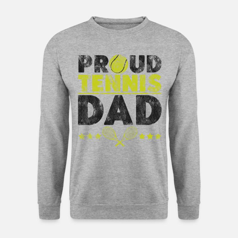 Funny Tennis Player Racket Dad - Unisex Pullover - Weißgrau meliert