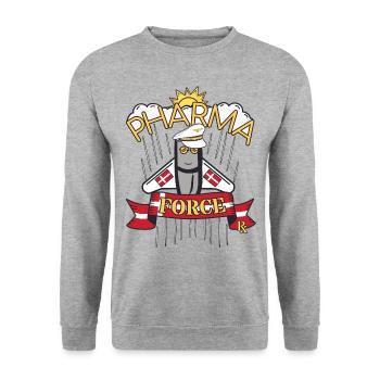 Apotheke Dänemark Pharma Force - Unisex Pullover - Weißgrau meliert - Vorne - Alina (178cm) & Michal (187cm)