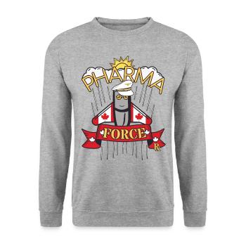 Apotheke Kanada Pharma Force - Unisex Pullover - Weißgrau meliert - Vorne - Alina (178cm) & Michal (187cm)