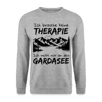 Gardasee Lago Di Garda Italien Urlaub - Unisex Pullover - Weißgrau meliert - Vorne - Alina (178cm) & Michal (187cm)