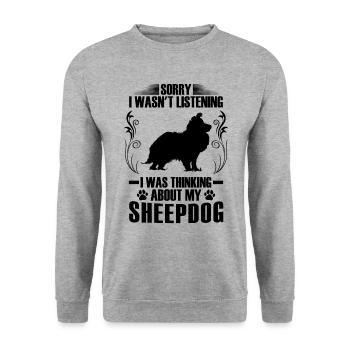 Thinking of Shetland Sheepdog British Sheltie - Unisex Sweatshirt - salt & pepper - Front - Alina (178cm) & Michal (187cm)