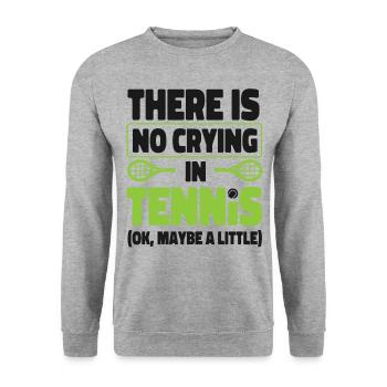 Funny Tennis Player Racket There - Unisex Sweatshirt - salt & pepper - Front - Alina (178cm) & Michal (187cm)