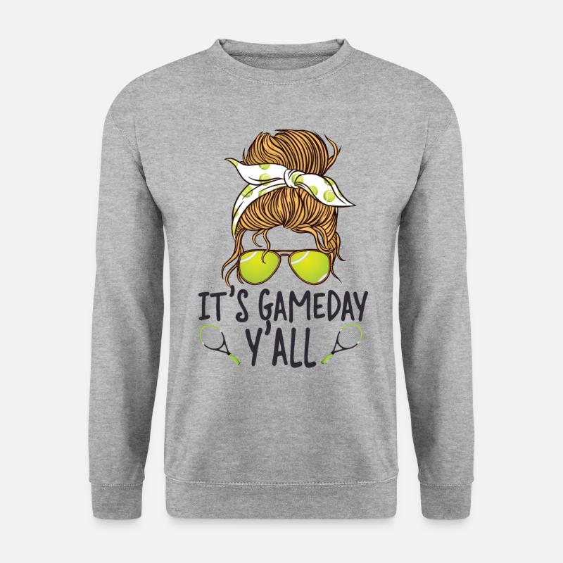 Funny Tennis Player Racket - Unisex Pullover - Weißgrau meliert