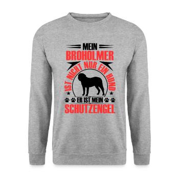 Broholmer is my guardian angel Broholmer - Unisex Sweatshirt - salt & pepper - Front - Alina (178cm) & Michal (187cm)