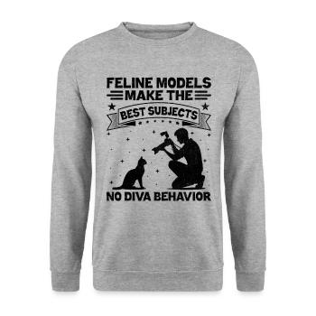 Chat Photographes Chat Amoureux Des Chats Photo - Sweat-shirt Unisexe - gris chiné - Devant - Alina (178cm) & Michal (187cm)