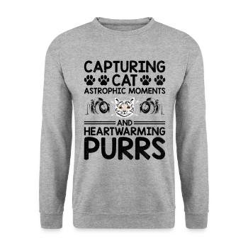 Chat Photographes Chat Amoureux Des Chats Photo - Sweat-shirt Unisexe - gris chiné - Devant - Alina (178cm) & Michal (187cm)
