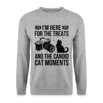 Chat Photographes Chat Amoureux Des Chats Photo - Sweat-shirt Unisexe - gris chiné - Devant - Alina (178cm) & Michal (187cm)